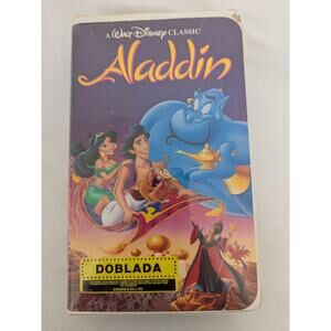 Walt Disney Classic Aladdin Doblada‎ Spanish VHS Tape The Classics 1992